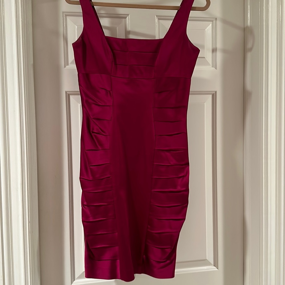 Jax fushia satin mini dress